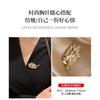 Elegant Pearl Brooch Set Women Wheat Inspired Floral Pin Anti-Slip Decorative Accessory Alloy Finish