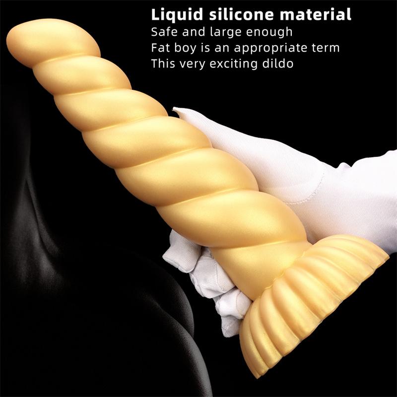 Goldener Silikon weicher dicker Analplug Posteriorer Fisting Analdilatator weiblicher Analmasturbator