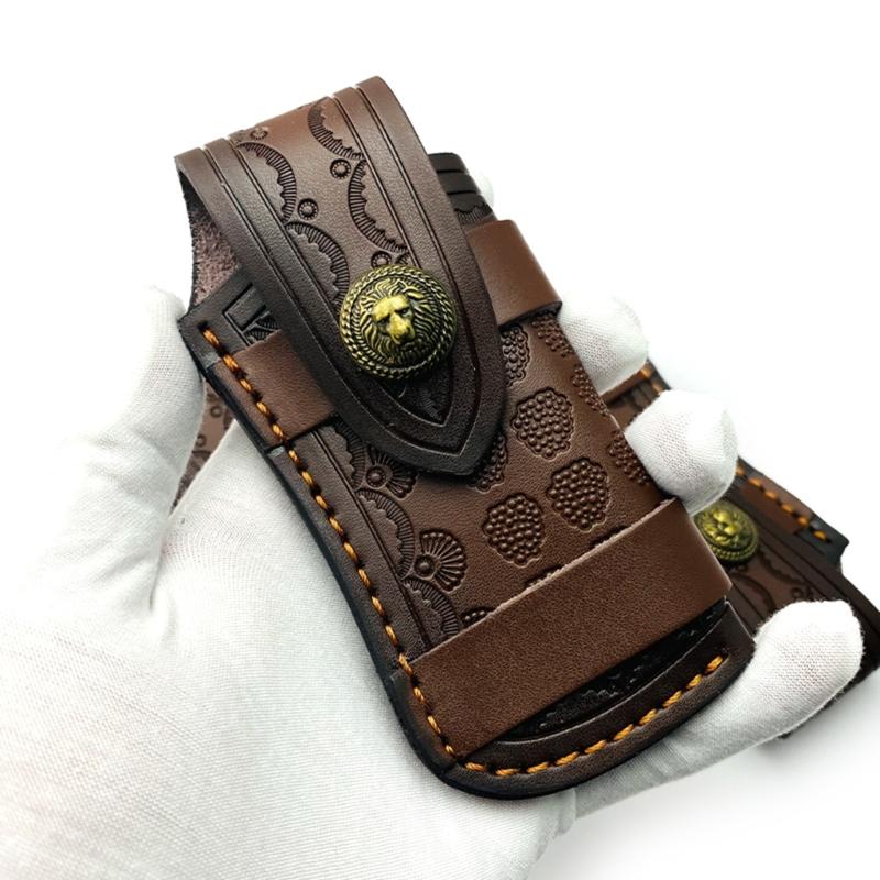 Leather Pouches Folding Knife Sheath Folding Knife Pouches 9x4.9cm Kitchen Accessories Leather Sheath for Everyday Use