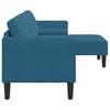 Sofa Set with Cushions Blue Polyester