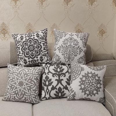 Nordic Minimalist Geometric Embroidered Pillow Cover for Sofa, Office, or Bedroom.