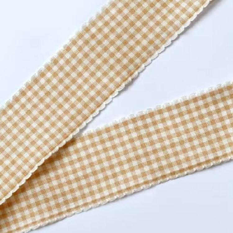 Gingham Ribbon Shoelaces with Lace Trim for Trainers and Canvas Pairs, Flat Decorative Laces for Daily Styling
