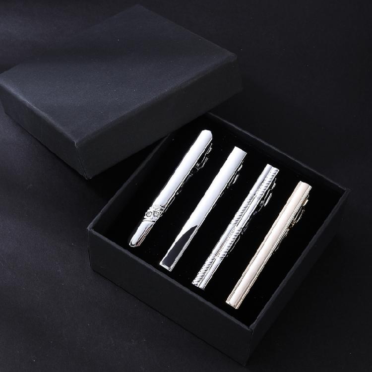 4PCS Men Neck Tie Clip for Formal Occasion Business Conference Giftbox Tie Clip