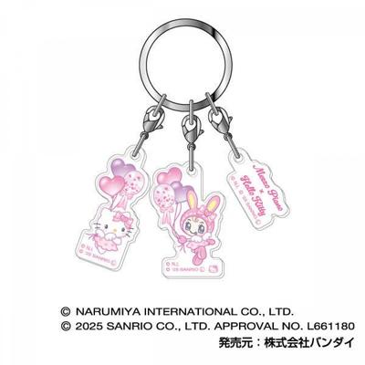 Sanrio Mezzo Piano X Hello Kitty  Triple Acrylic Keychain 04 Angel B