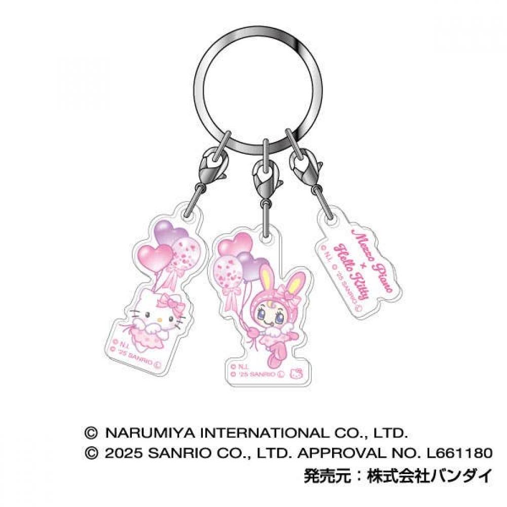 

Sanrio Mezzo Piano X Hello Kitty Triple Acrylic Keychain 04 Angel B
