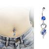 Women Peach Heart Rhinestone Inlaid Navel Ring Stud Body Piercing Jewelry Gift