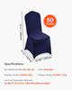 50 Pcs Navy Blue Chair Covers, Polyester Spandex Chair Cover, Stretch Slipcovers for Wedding Party Dining Banquet Flat-Front Chair Covers, Fits Chair