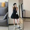 Small white sleeveless puffy short skirt women's summer new niche bud design vest dress