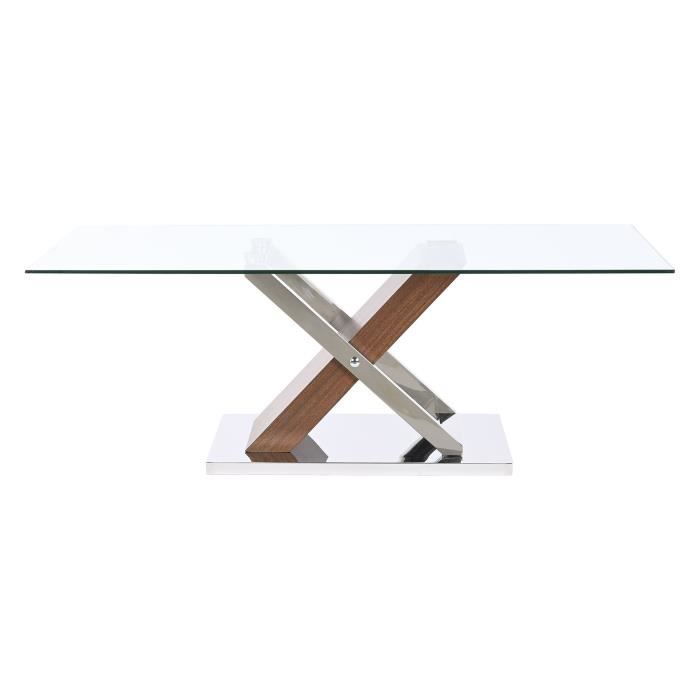 Table basse - Moderne - Marron - MDF - Acier - 120 cm - Design contemporain