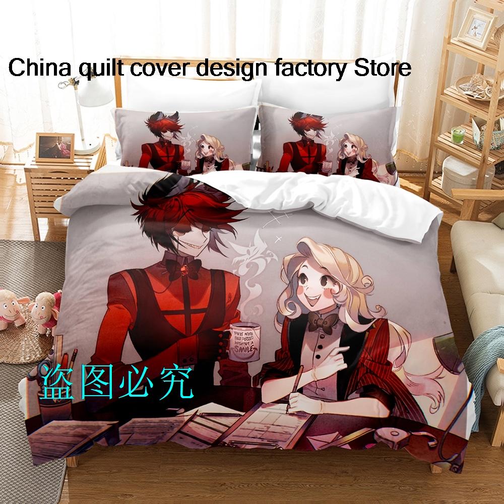 Comforter Hazbin Hotels Bedding Set Single Twin Full Queen King Size Bed Set Aldult Kid Bedroom s 3D Anime Bed