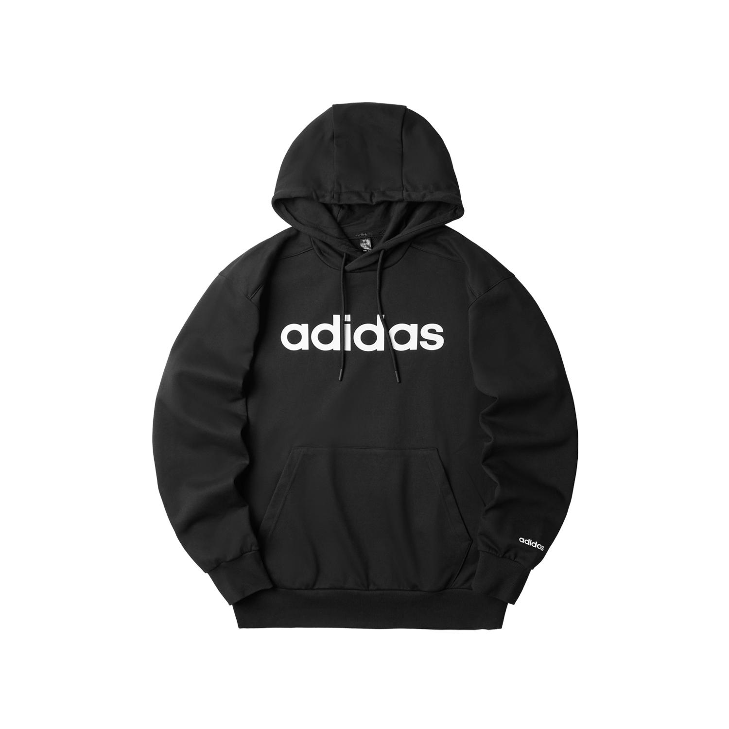 

Adidas Американский винтажный однотонный свитер с капюшоном, повседневная толстовка с длинным рукавом, мужская толстовка, черная JF3320 XXXL