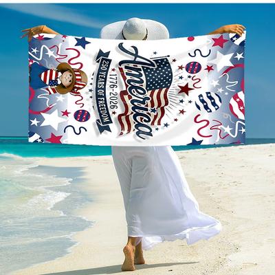 1 Stück Freiheitsfeiern in ganz Amerika Mikrofaser Strandtücher Schnelltrocknendes Handtuch Sand Strandtücher Pool für Reisen Schwimmbad. S072101100
