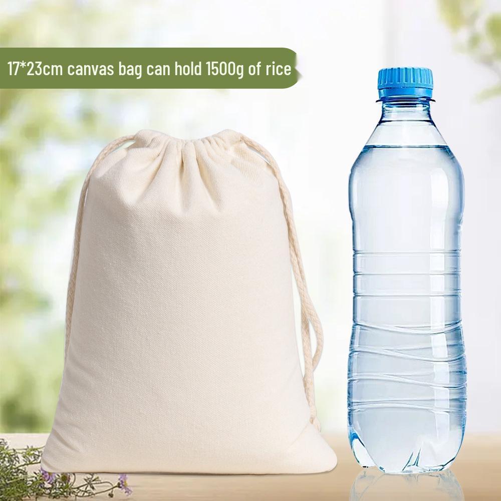 Small Cotton Canvas Drawstring Pouch for Rice Packaging