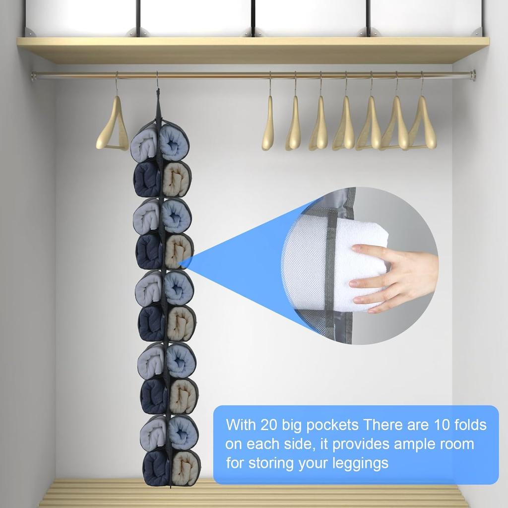 Legging Organizer for Closet Hanging, Hanging Legging Organizer, Legging Storage for Closet, Behind Door, Wardrobe, Clothes Storage, Hanger 20