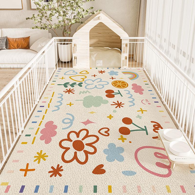 Cute Cartoon Waterproof Non-Slip Floor Mat Easy To Clean Durable Stain Resistant Pet Mat For Home And Office Use