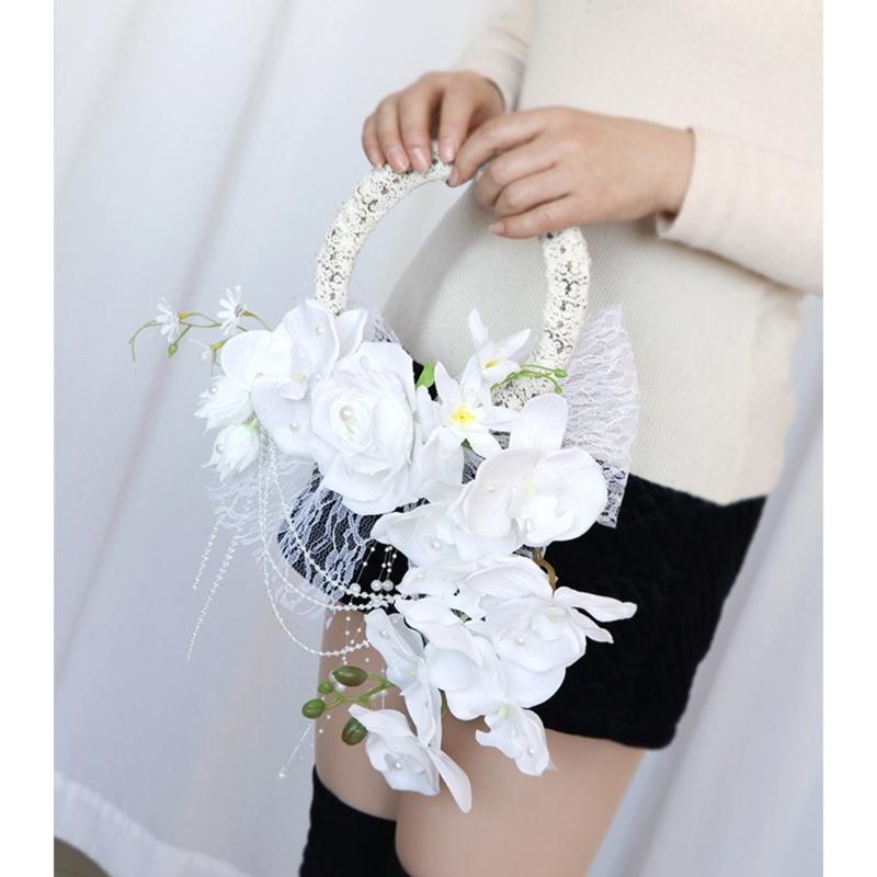 Wedding Wreath Wedding Corsages Wrist Corsages Flower Bracelets Wristband for Bridal Shower, Wedding Party