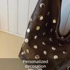 Women's Metal Polka Dot Shoulder Bag Tote Bag