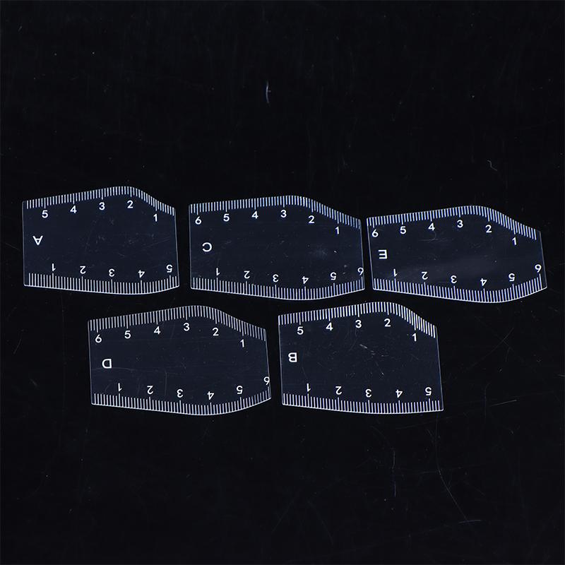 5Pcs Durable Brow Shaping Stencil Shaping Portable Instant Brow Shaper Drawing Eyebrow Design Ruler Gift
