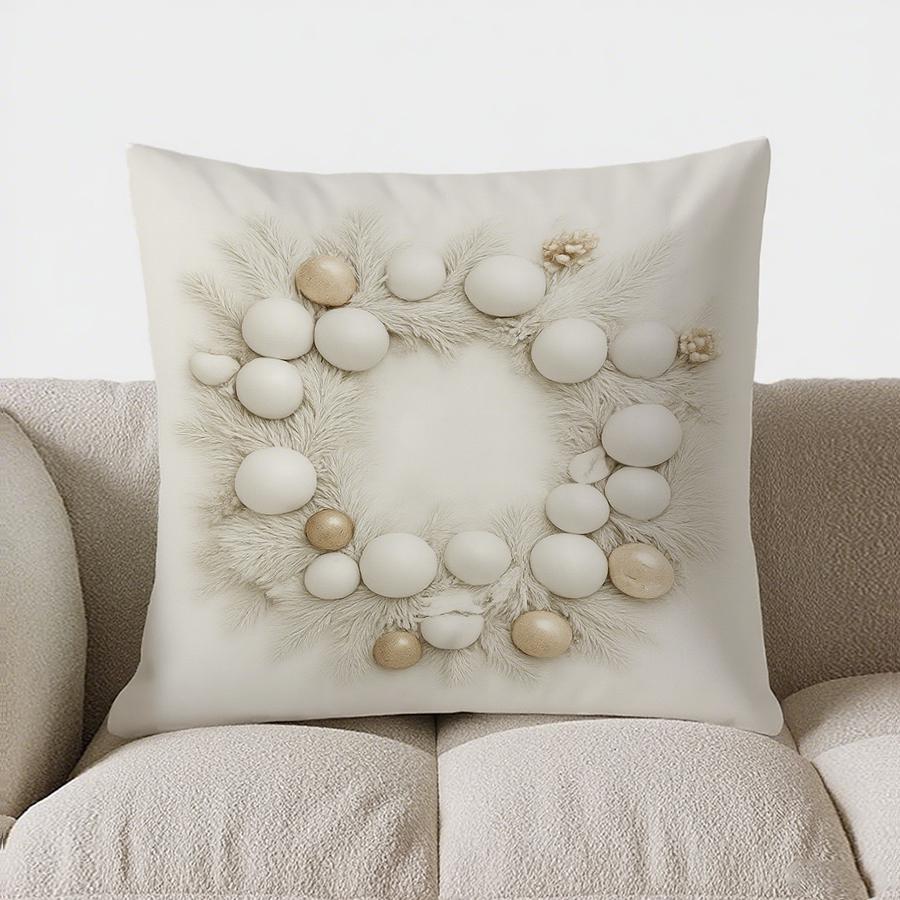 Home Decor White Christmas Tree Star Decorative Pillow Pattern Cushion Cover Suitable For Sofa Bedroom Car Pillow Cover