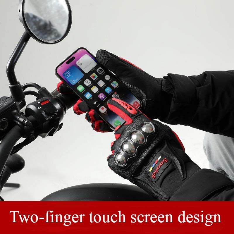 Winter Motorcycle Gloves for Men and Women, Touch Screen, Anti-slip, Anti-fall, Anti-splash, Windproof, Motorcycle Warm Gloves