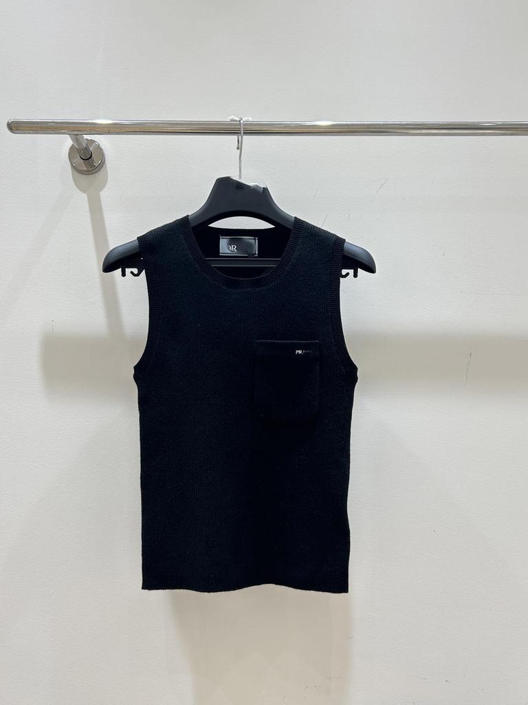 Damen Sommer Mode Bestickter Buchstaben Strick Westen Top