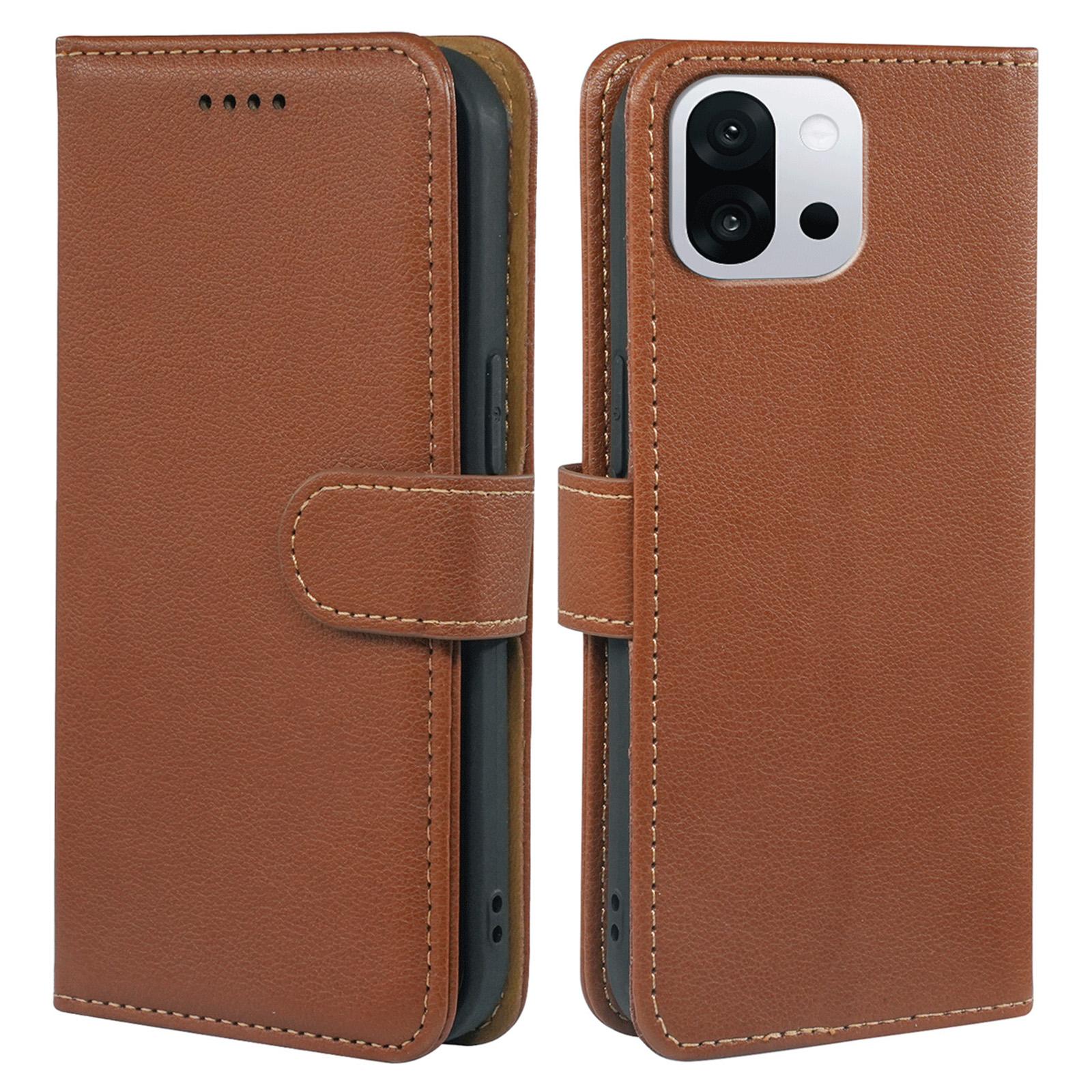 

For OnePlus 13T 5G Case RFID Blocking Wallet Litchi Texture Leather Phone Cover Magnetic Clasp Brown