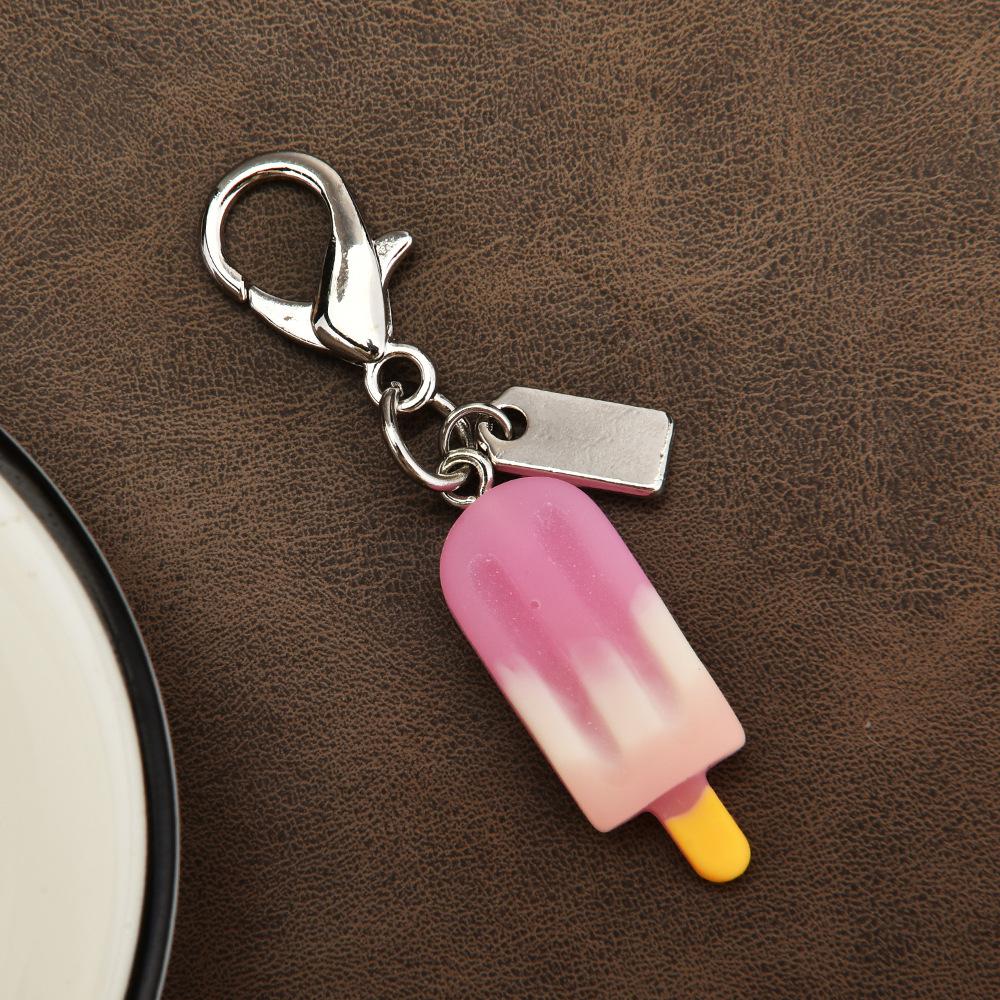 Ice Cream Popsicle Cute Keychain Simulation Resin Personalized Key Ring Bag Charm DIY Accessories Car Keychain Jewelry Girl Gift