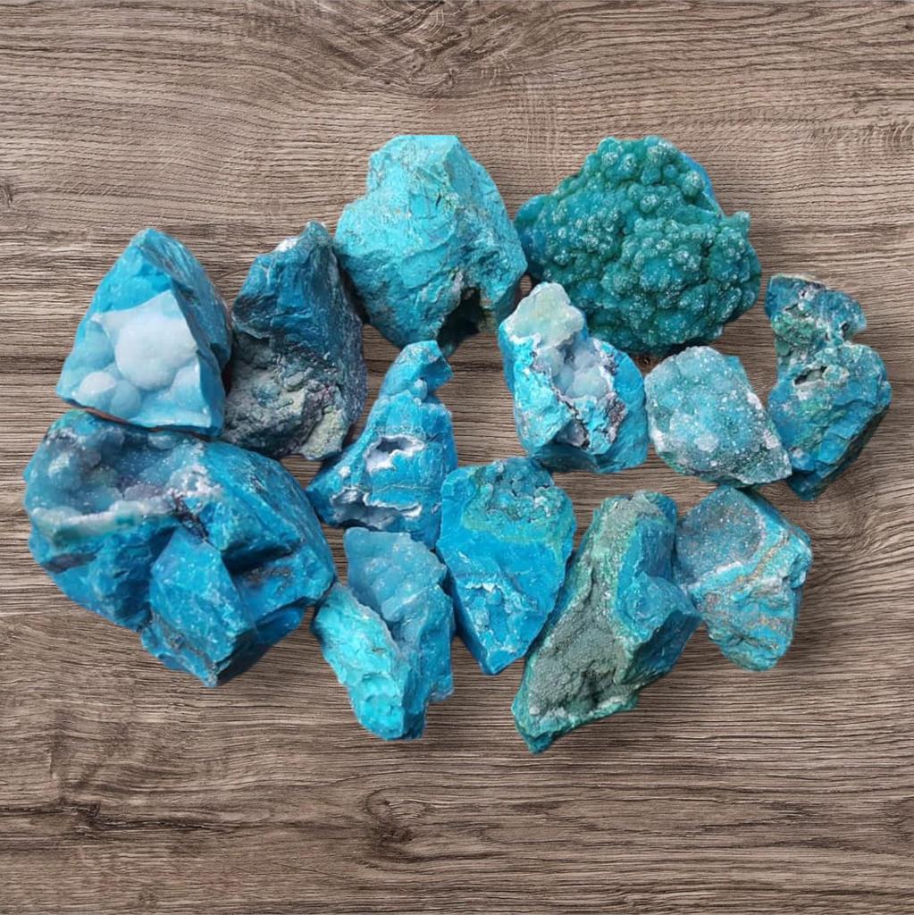 Natural Chrysocolla Rough, Loose Gemstone Raw Crystal, Untreated Mineral Rough, 25-55 MM Size Rough. Chrysocolla Specimens Gemstone Raw.