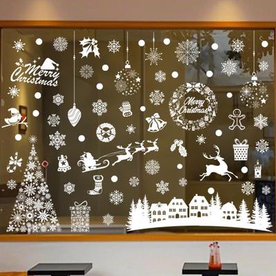 Christmas Window Clings 9 Pieces Reusable Decals Christmas Window Decor Cute Stickers For Mirror Door Bathroom Bedroom Living
