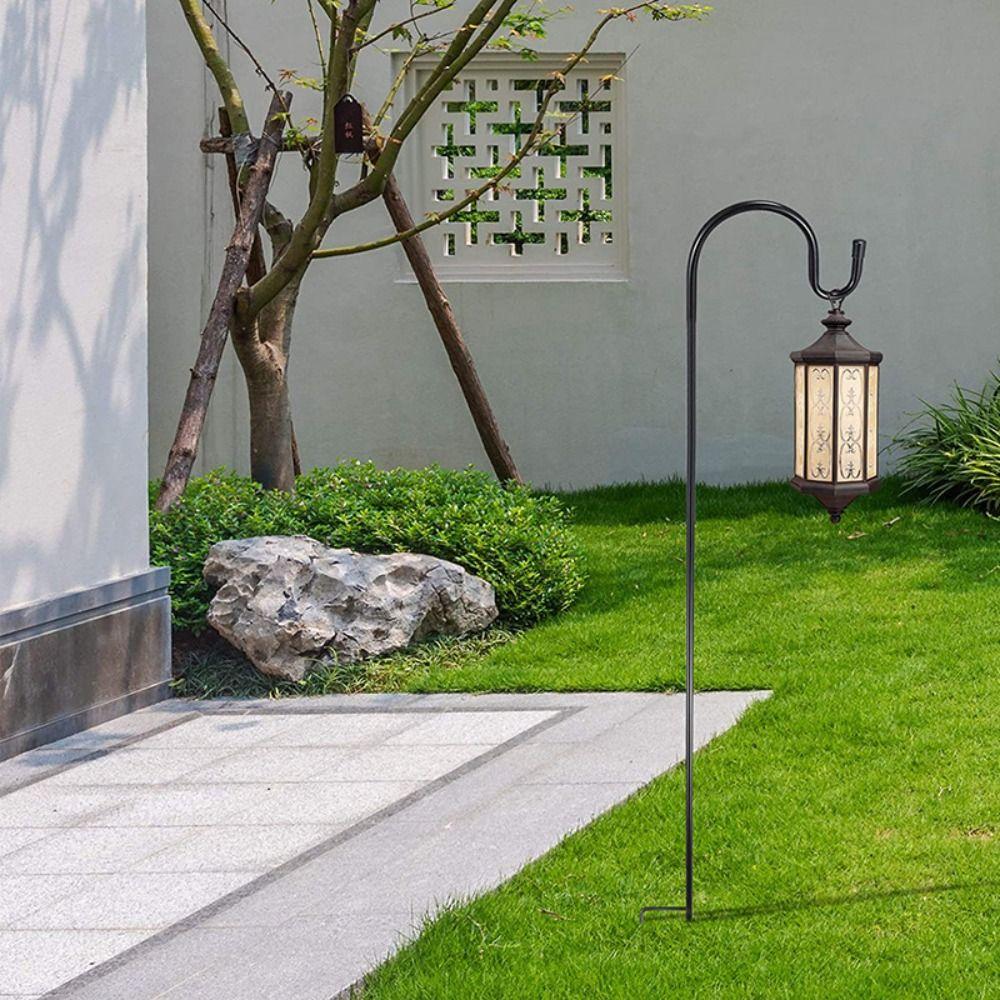 Detachable Ground Insertion Rod Metal Iron Bracket Durable Hanging Hook  Flower Basket