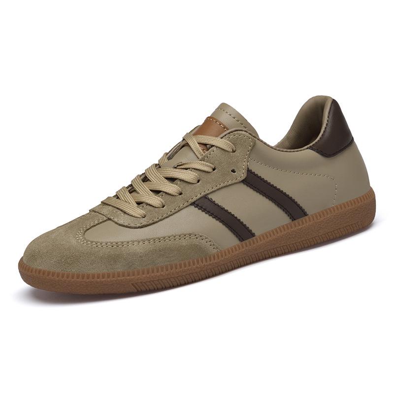 Men's Korean Style Low-Top Genuine Leather Canvas Board Shoes: Casual Flat Bottom Sports Shoes for Spring & Autumn
