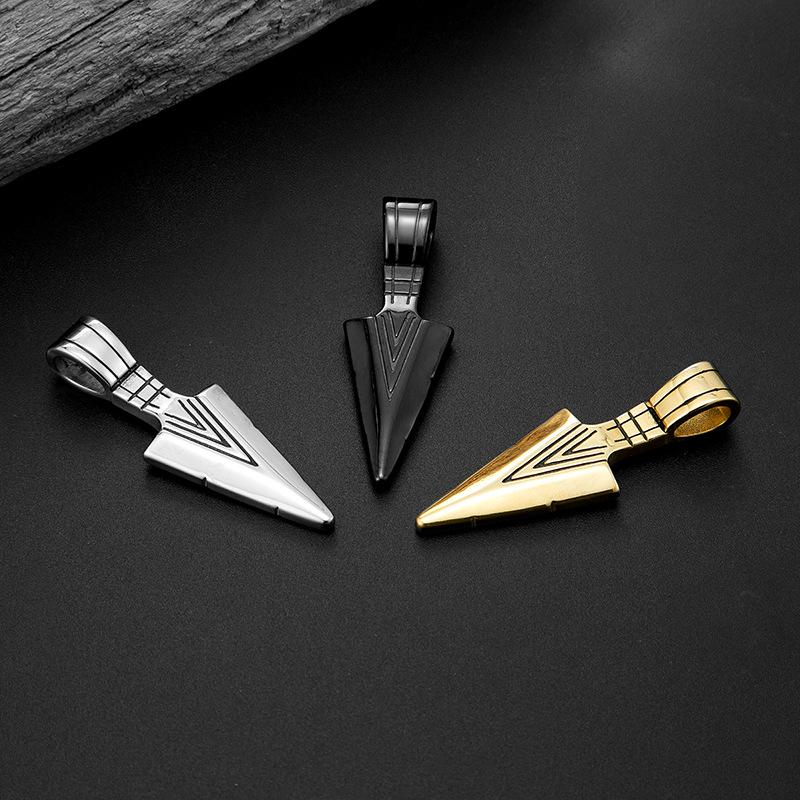 Cross-Border Men's Indian Arrow Titanium Steel Hip Hop Punk Necklace