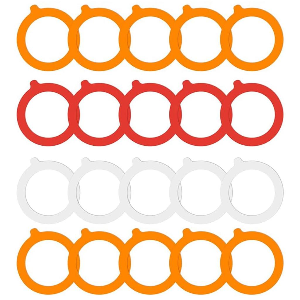 20 stycken Silikonburktätningar Ersättningsgummitätningar för Mason Glasburk Silikontätningar Lufttäta Silikon