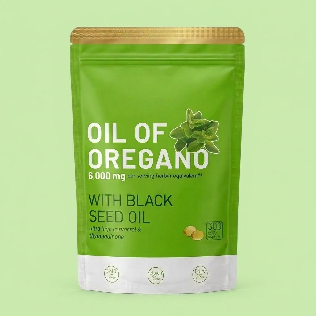 LDOIER Oil of Oregano & Black Seed Oil – High Carvacrol (300 Softgels)