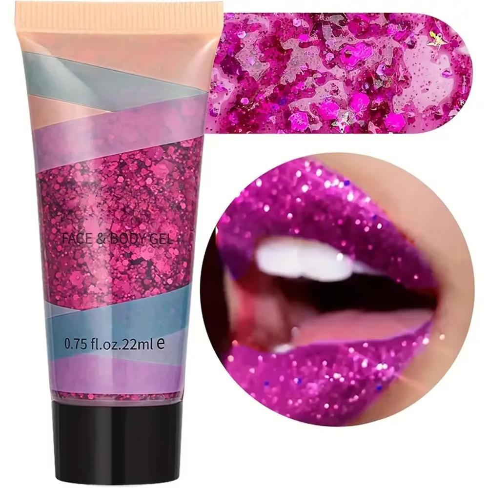 1 Bottle Mermaid Sequin Body Glitters Gel Long-Lasting Shine for Carnival Parties Festival and Stage Performance Great for Girls