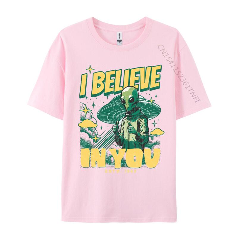 High Quality 3D Printing Tshirts Alien I Believe in You Tshirts 100 Cotton Tops Tees for Men Tops T Shirt