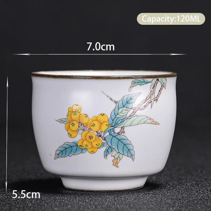 Boutique Ceramic Teacup Meditation Cup Hand Painted Landscape Travel Tea Bowl Handmade Tea Set Accessories Pu'er Master Cup