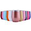 12oz Egg Shaped Wine Tumbler Double Wall 304 Stainless Steel Insulated Beer Coffee Cup with Splash Lid