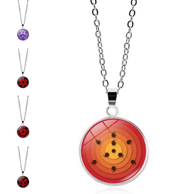 Fashionable Naruto Necklace Anime Pendant Nine Tomoe Rinne Sharingan With Stylish Crystal Inlay