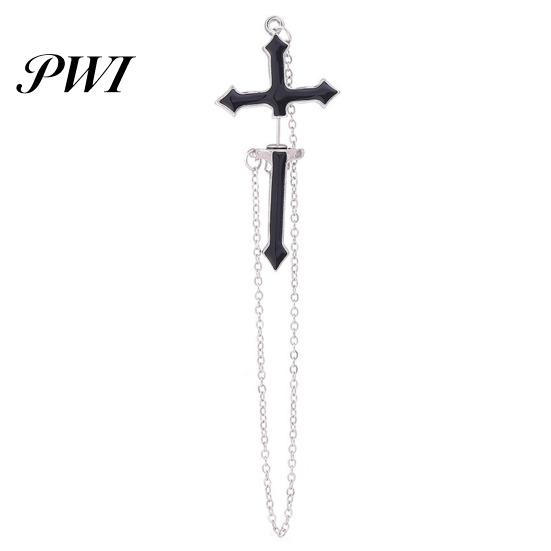 Women Earrings 1Pc Earring Chain Stylish Cross Design Non-allergic Drop Decorative Delicate Dangle for Daily Life Female