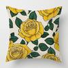 Home Decor Yellow Roses Floral Pattern Pillow Cover Pattern Cushion Cover Suitable For Sofa Bedroom Car Pillow Cover