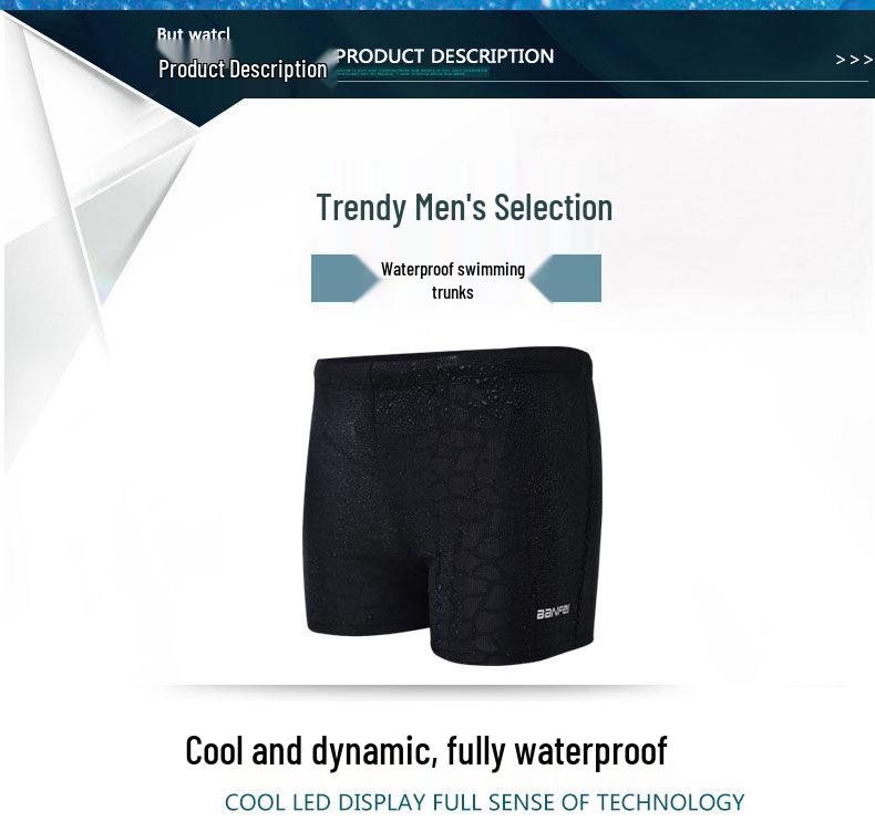 Banfei Men's New Style Flat-Leg Swim Trunks - Available in Plus Sizes