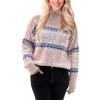 New semi-turtleneck chenille knitted sweater top christmas snowflake pullover sweater women's trend