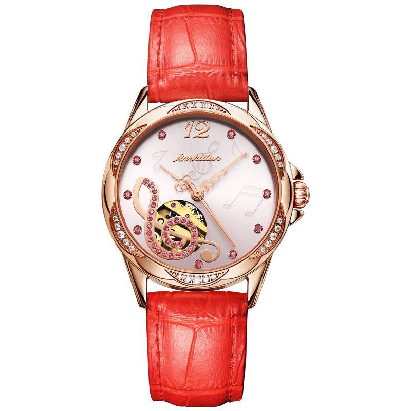 

JINSHIDUN Механизм JinshidUN Брендовые часы Водонепроницаемые стальные керамические механические часы Женские часы Женские часы