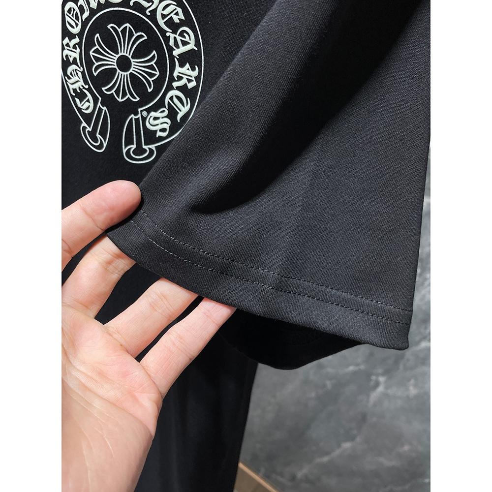 8702 CHROME HEARTS Summer New High Quality Cotton Round Neck Loose Large Size Men's and Women's T-shirt Couple T-shirt