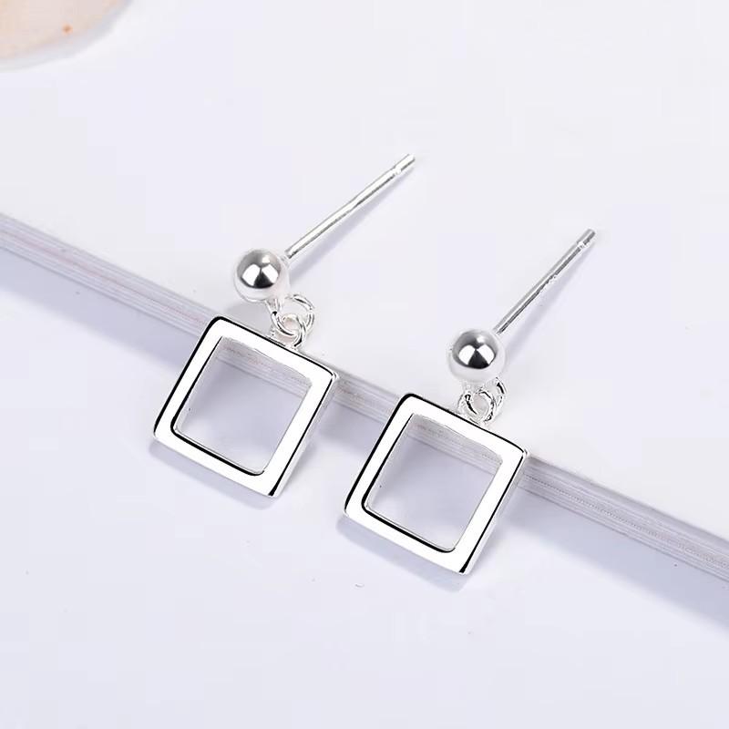 New Square Long Hanging Earrings for Women Colorful Enamel Geometric Statement Dangle Earrings Girls Drop Earrings pendientes
