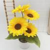 Sunflowers Flower Decor With Silk Fabric Rain Flower Stones For Wedding And Photography Props