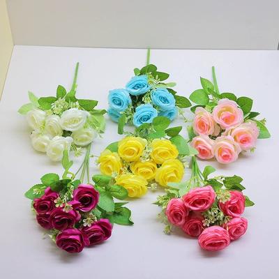Simulated Roses, Wedding Bride Holding Bouquet, Living Room Flower Arrangement Decoration, Gradient Roses, Fake Flowers