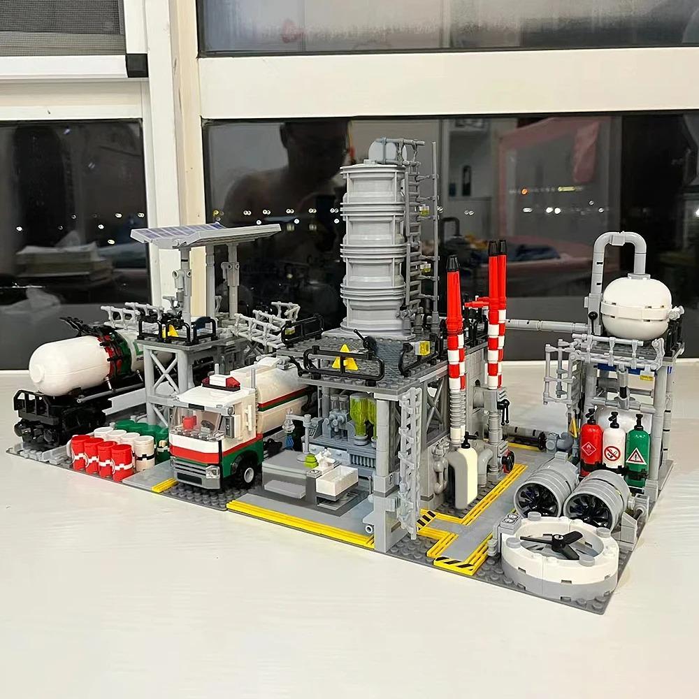 Interesting Toys Unisex Chemical Plant Laboratory Natural Gas Storage Cente Transport Petroluem Loading Station Bricks Model Building Blocks Toys Gifts