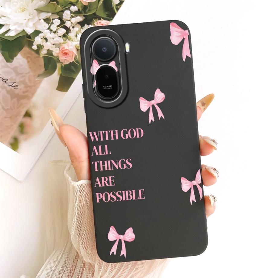 For Xiaomi Redmi A7 Pro Poco C85X Phone Case Floral Daisy Aesthetic Moon Nigth Bow Pattern Funda Soft Matte Silicone Back Cover